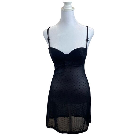 Rampage Sheer Black Nightgown Lingerie Teddy Size Medium - Picture 1 of 9